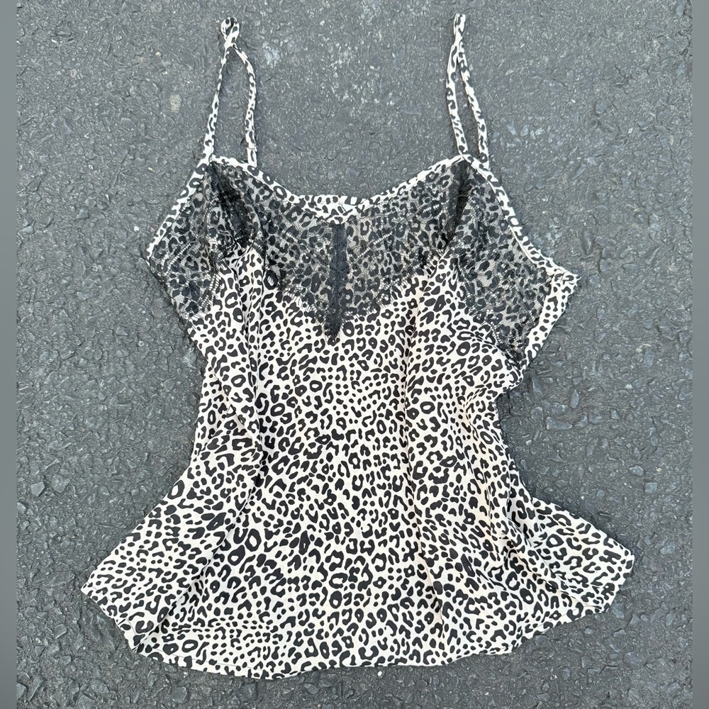 Candies Women's Y2k Leopard Print Front Laced Cami Tank Top Cheetah‎ Grunge XS
